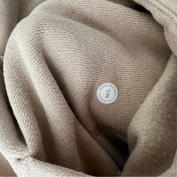 Lululemon Scuba Oversized 1/2 Half Zip Hoodie hooded sweatshirt Trench Tan - Picture 8 of 10